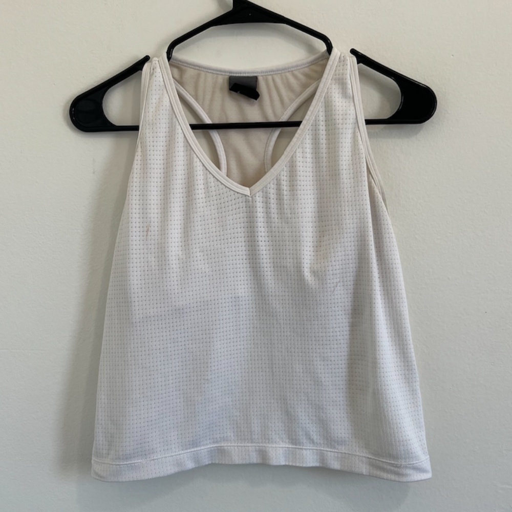 Nike White Workout Tank Top W/ Built in Bra